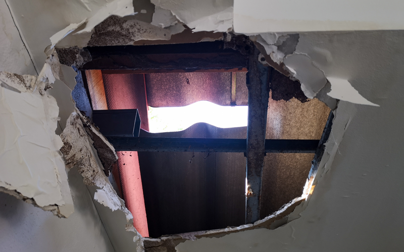 hole in ceiling